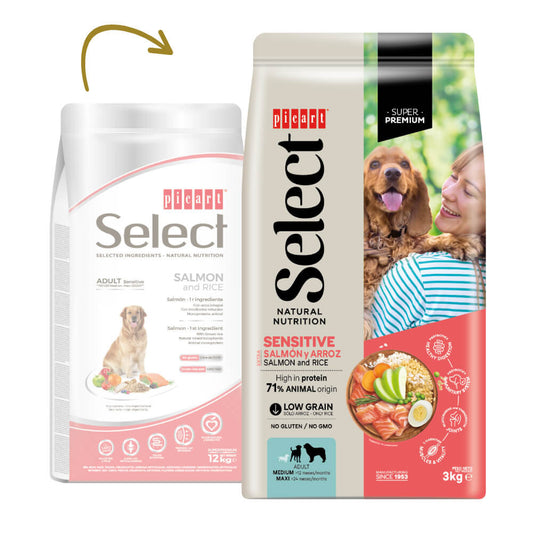 Picart Select Super Premium Sensitive - Cão Adulto Médio/Grande - Salmão e Arroz