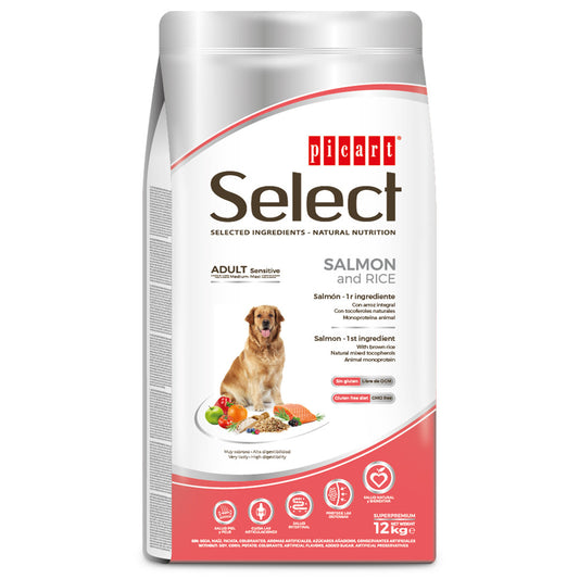 Picart Select Super Premium Sensitive - Cão Adulto Médio/Grande - Salmão e Arroz