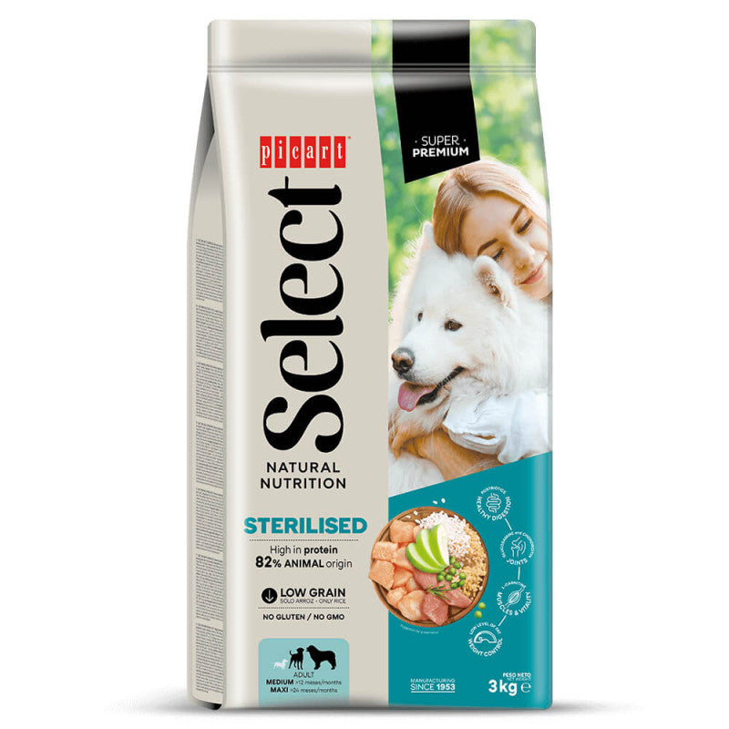 Picart Select Super Premium Cão Médio/Grande Esterilizado - Frango e Arroz