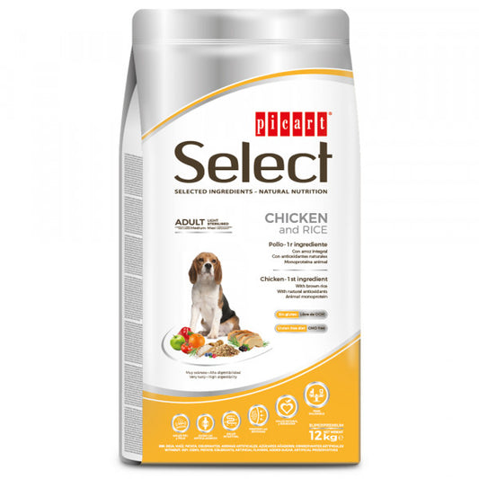Picart Select Super Premium Light - Cão Adulto Médio - Frango e Arroz