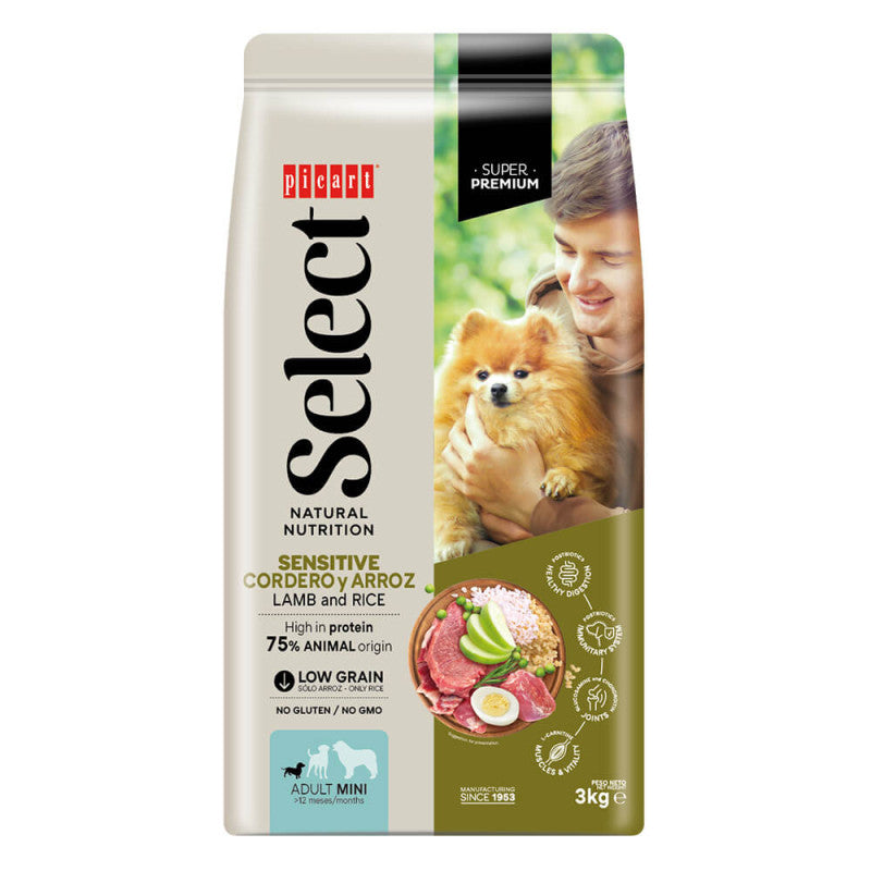 Picart Select Super Premium Sensitive - Cão Adulto Mini - Cordeiro e Arroz