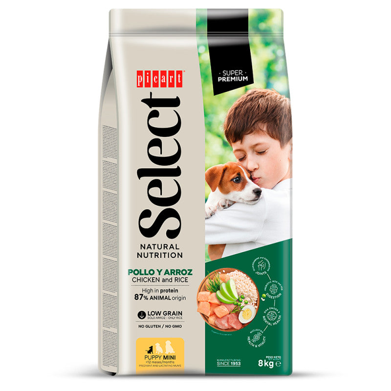 Picart Select Mini Puppy - Ração Seca Super Premium para Cachorro de Porte Pequeno - Frango e Arroz