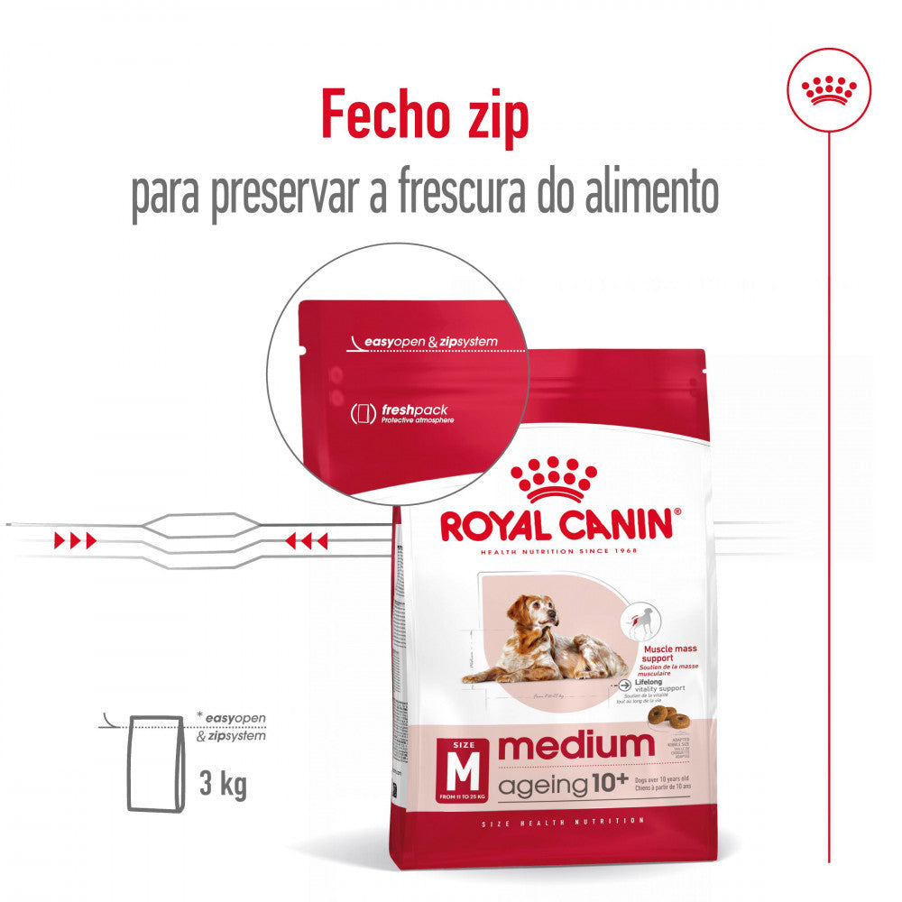 Royal Canin Medium Ageing 10+ - Ração seca para cão sénior de porte médio com mais de 10 anos