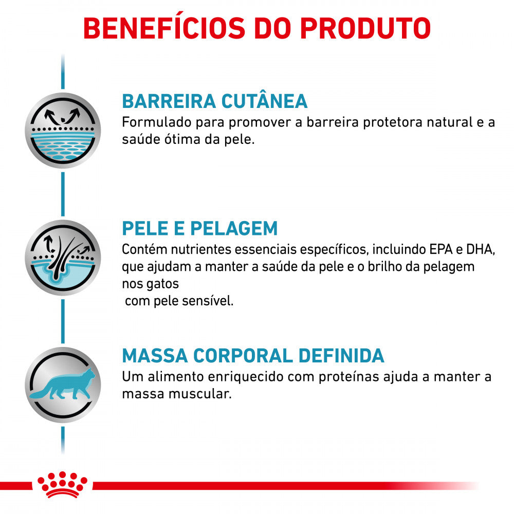 Royal Canin VET Skin & Coat - Ração seca para gato com dermatite e queda de pelo