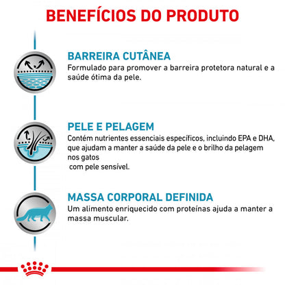 Royal Canin VET Skin & Coat - Ração seca para gato com dermatite e queda de pelo