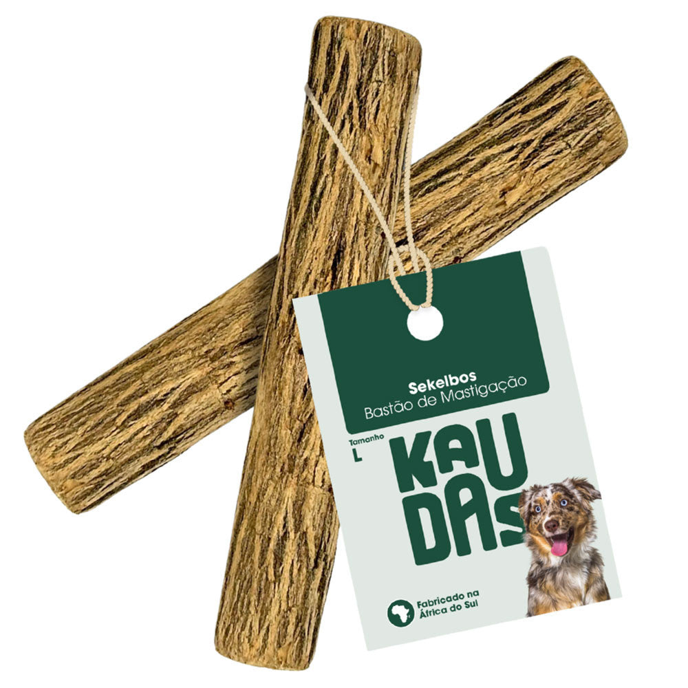Sticks Naturais de Madeira Sekelbos (África do Sul) para Cães Kaudas - Mordedor Duradouro e Antibacteriano