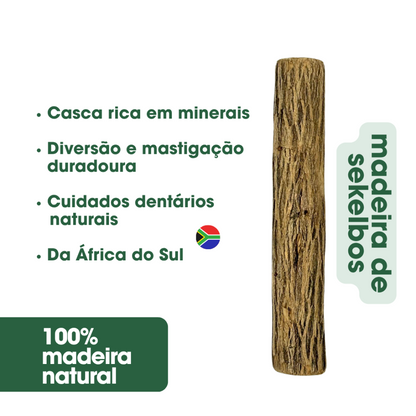Sticks Naturais de Madeira Sekelbos (África do Sul) para Cães Kaudas - Mordedor Duradouro e Antibacteriano