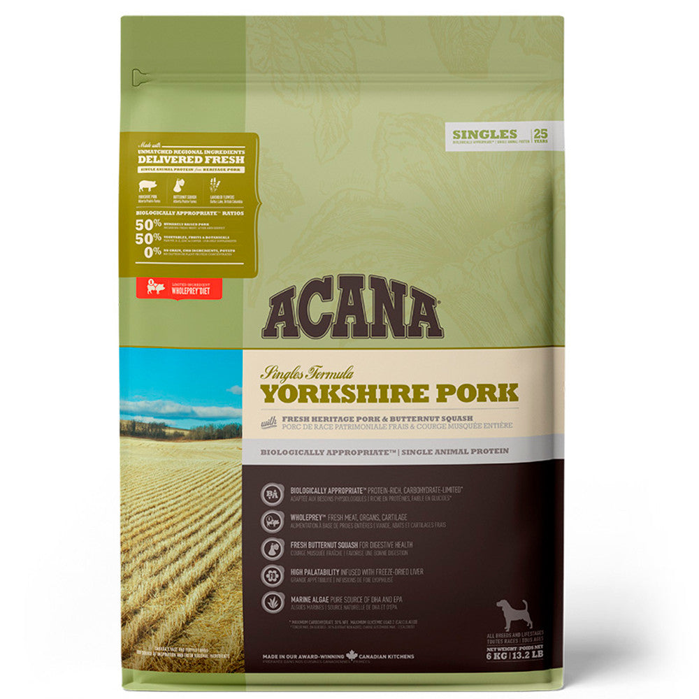 ACANA Singles Yorkshire Pork - Ração Seca para Cão - Carne de Porco
